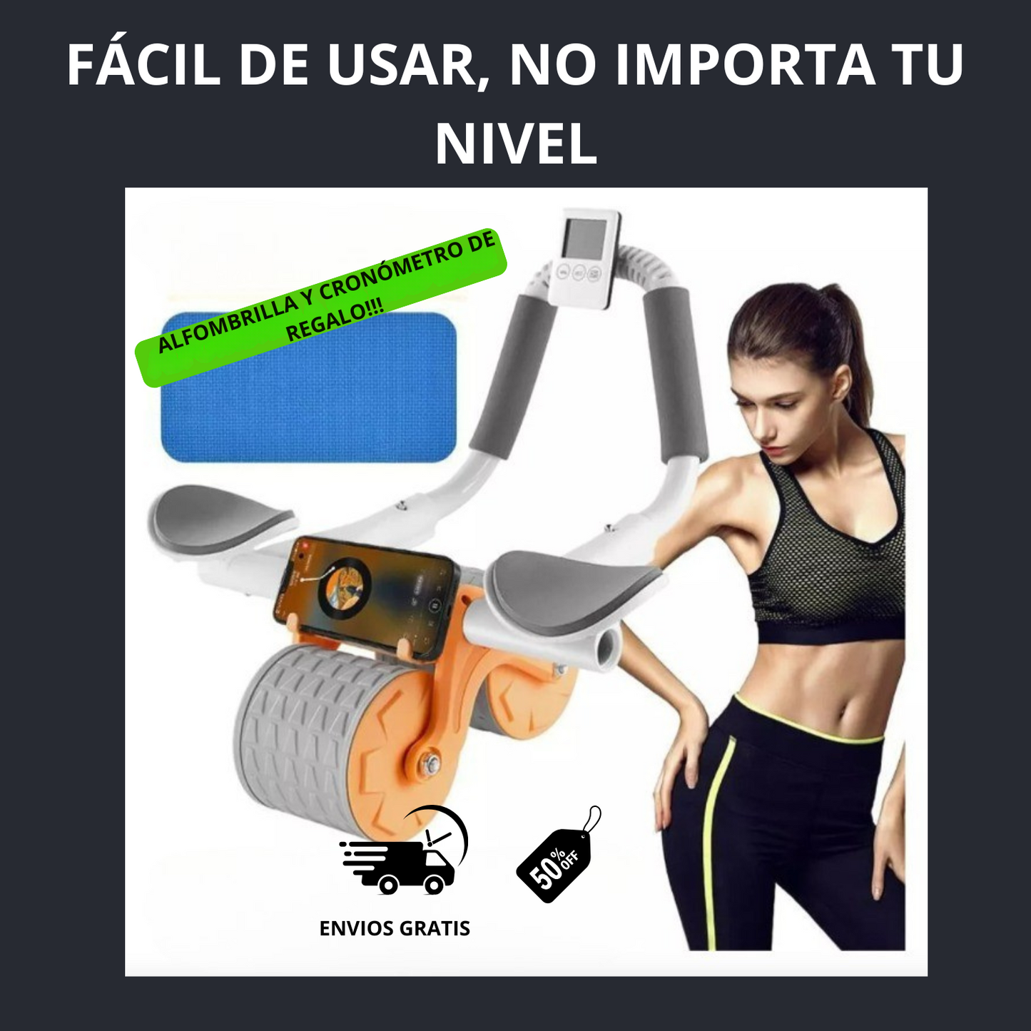 Rodillo abdominal PowerCore ™ - Esculpe tu abdomen con máxima potencia